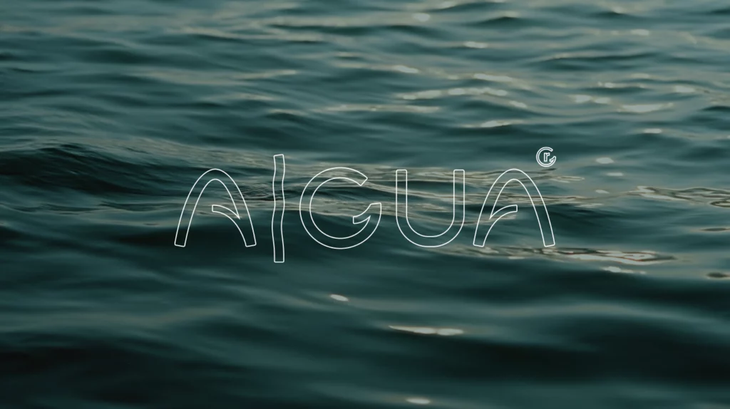 Logotype Algua sur fond, par Romain GLT ou Romain Guillot Graphiste freelance à nantes